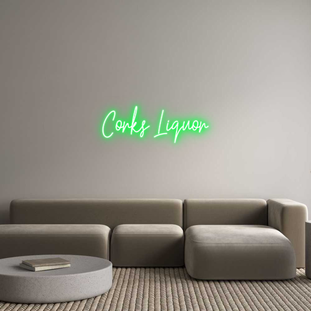 Custom Neon Text- Corks Liquor