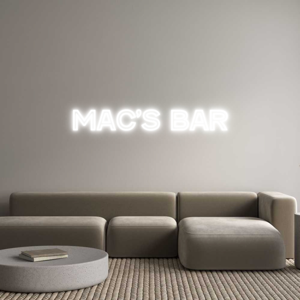 Custom Neon Text- Mac’s Bar