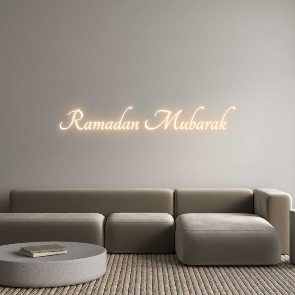 Custom Neon Text - Ramadan Mubarak