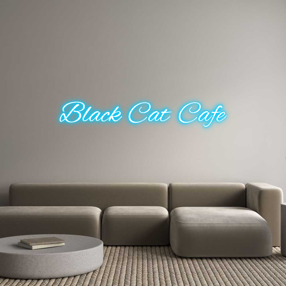 Custom Neon Text - Black Cat Cafe