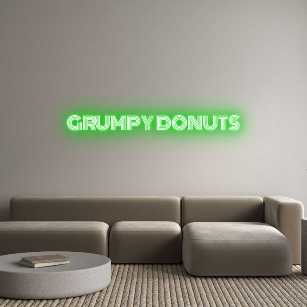 Custom Neon Text - GRUMPY DONUTS