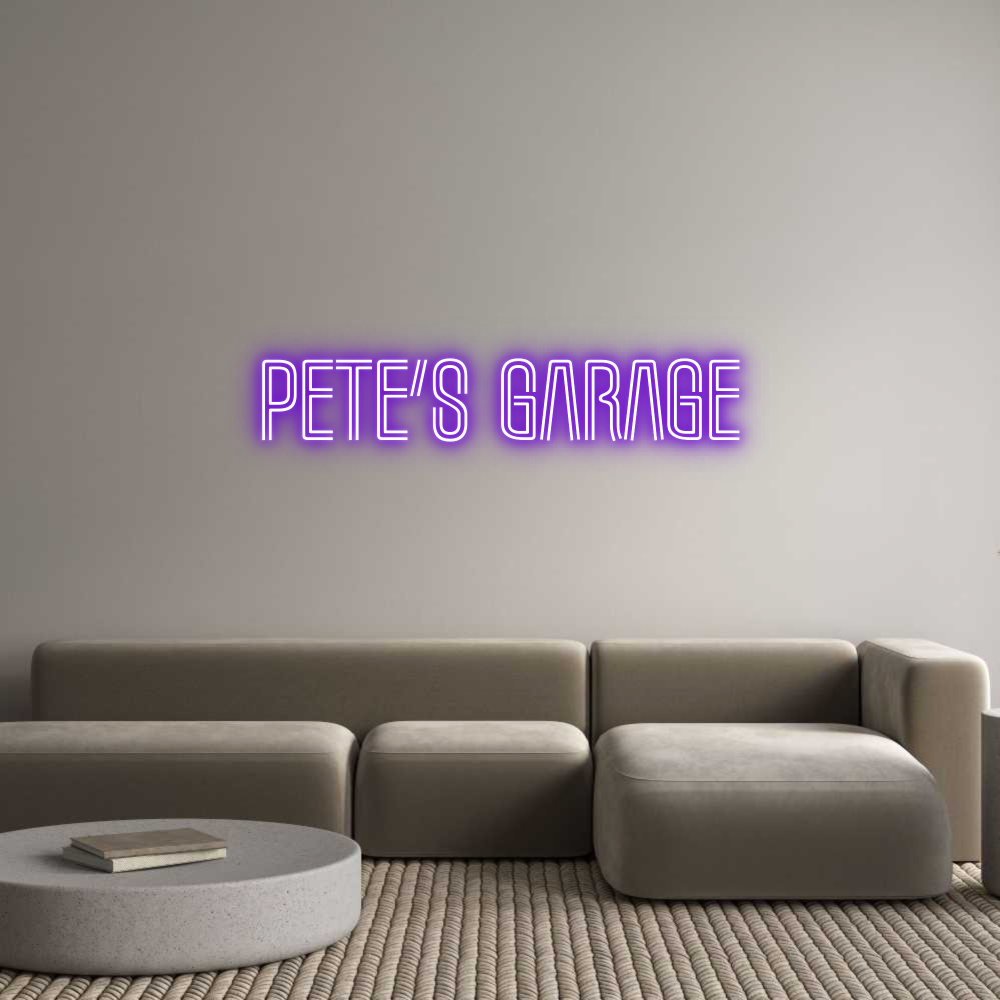 Custom Neon Text - Pete’s Garage