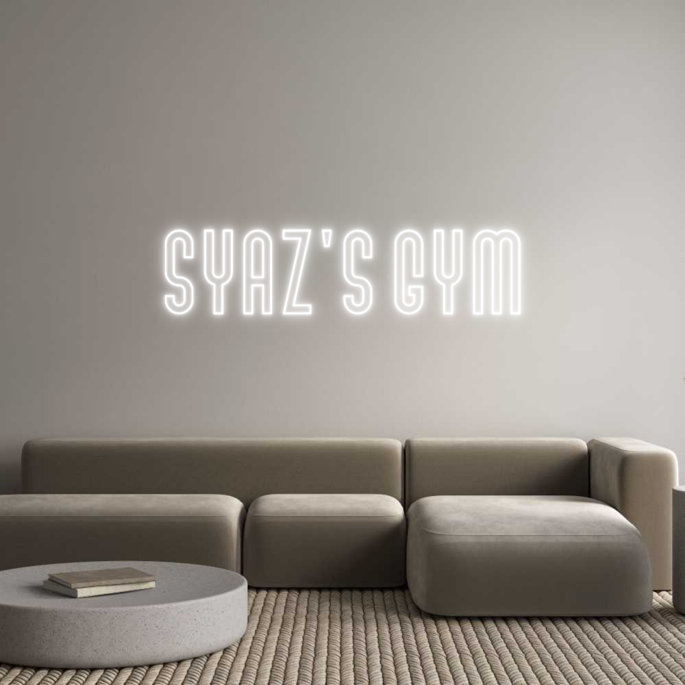 Custom Neon Text - Syaz's Gym