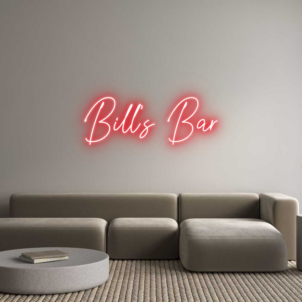 Custom Neon Text- Bill's Bar