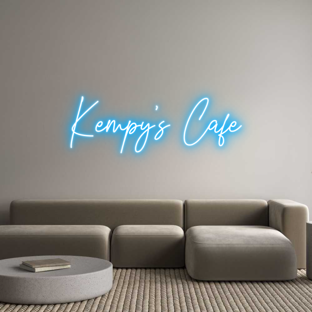 Custom Neon Text- Kempy's Cafe