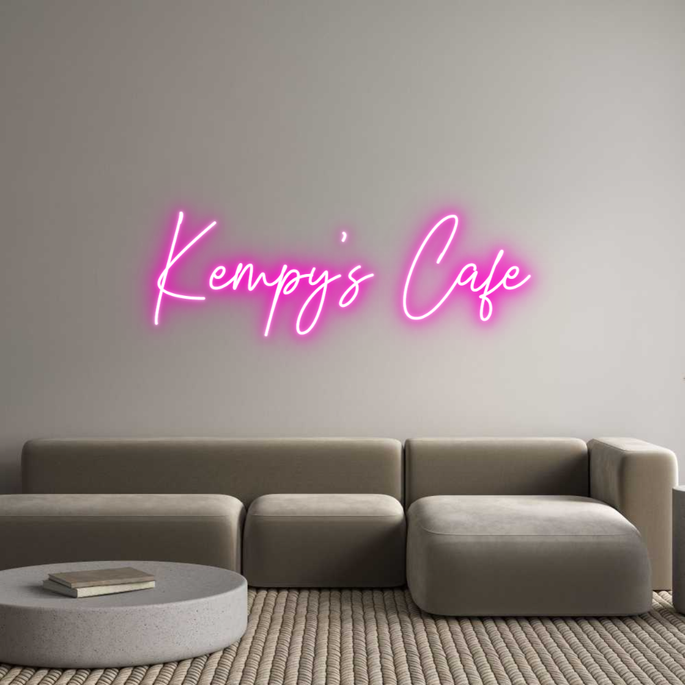 Custom Neon Text- Kempy's Cafe