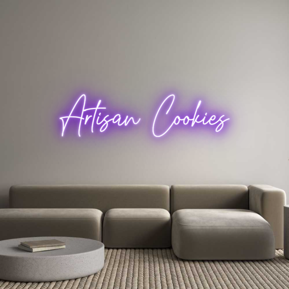 Custom Neon Text - Artisan Cookies