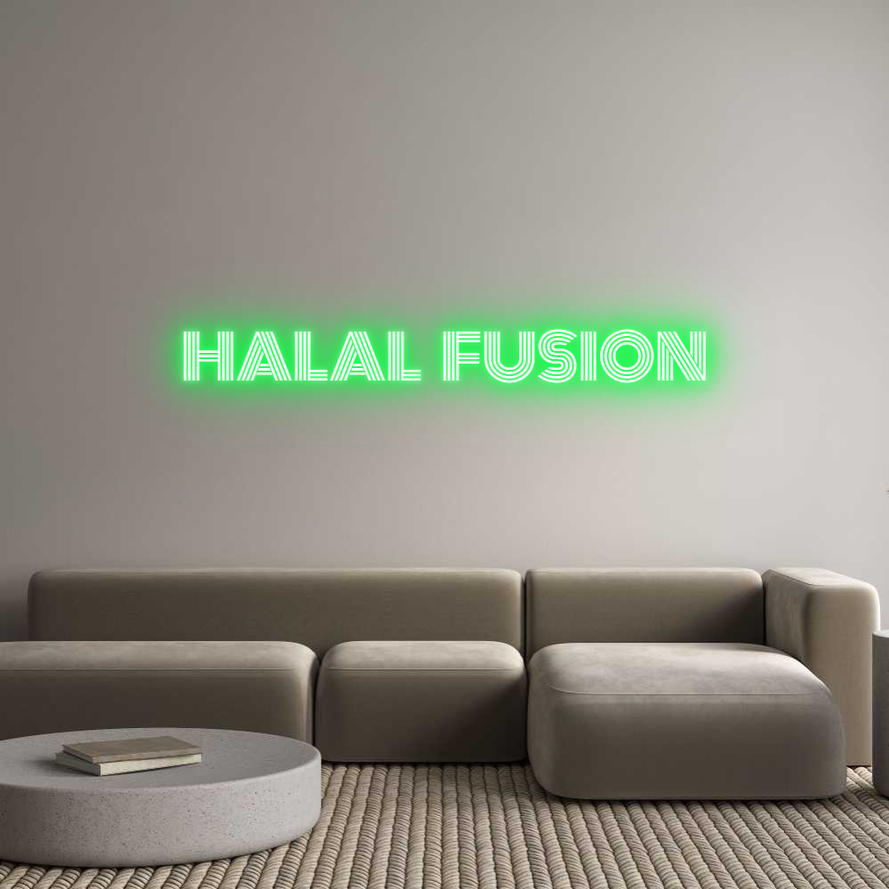 Custom Neon Text- HALAL   FUSION