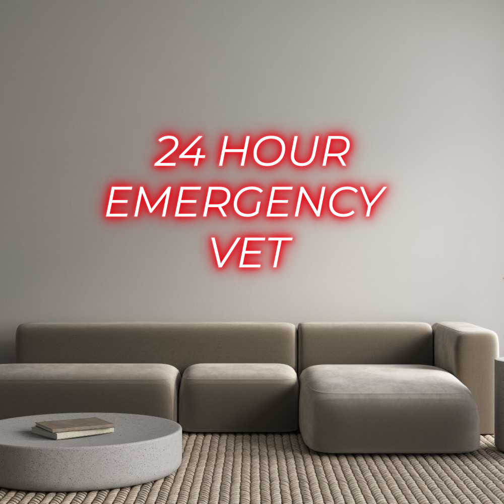 Custom Neon Text- 24 HOUR
EMER...