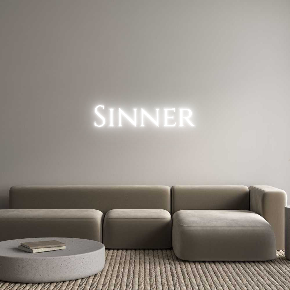 Custom Neon Text- Sinner