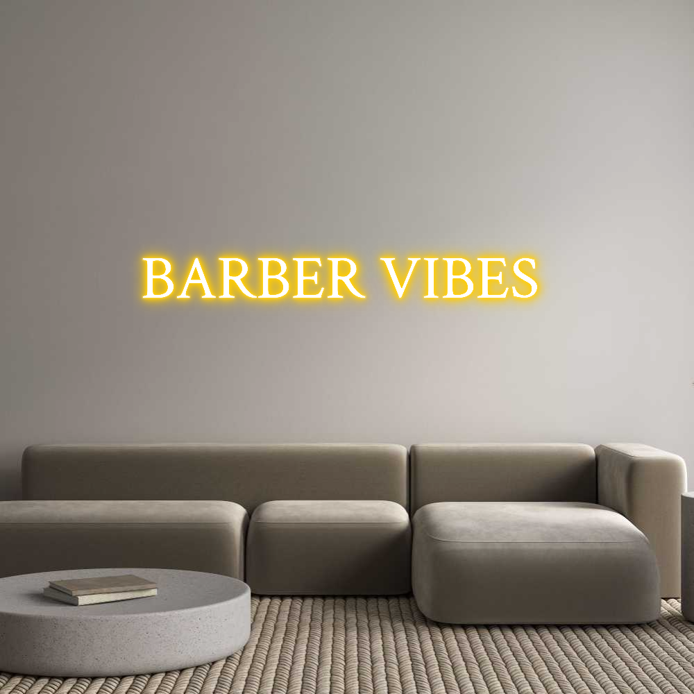 Custom Neon Text - BARBER VIBES