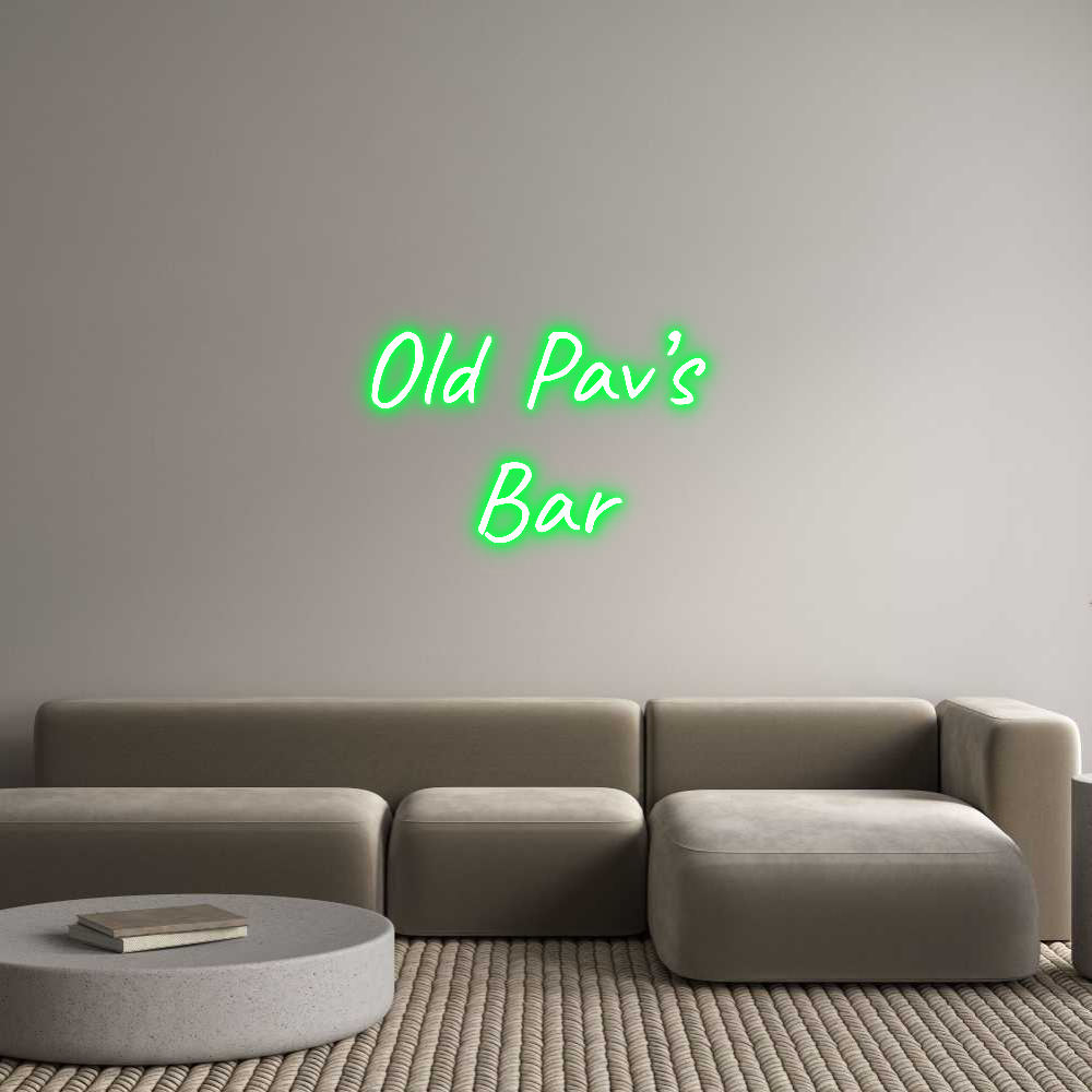 Custom Neon Text- Old Pav’s 
Bar