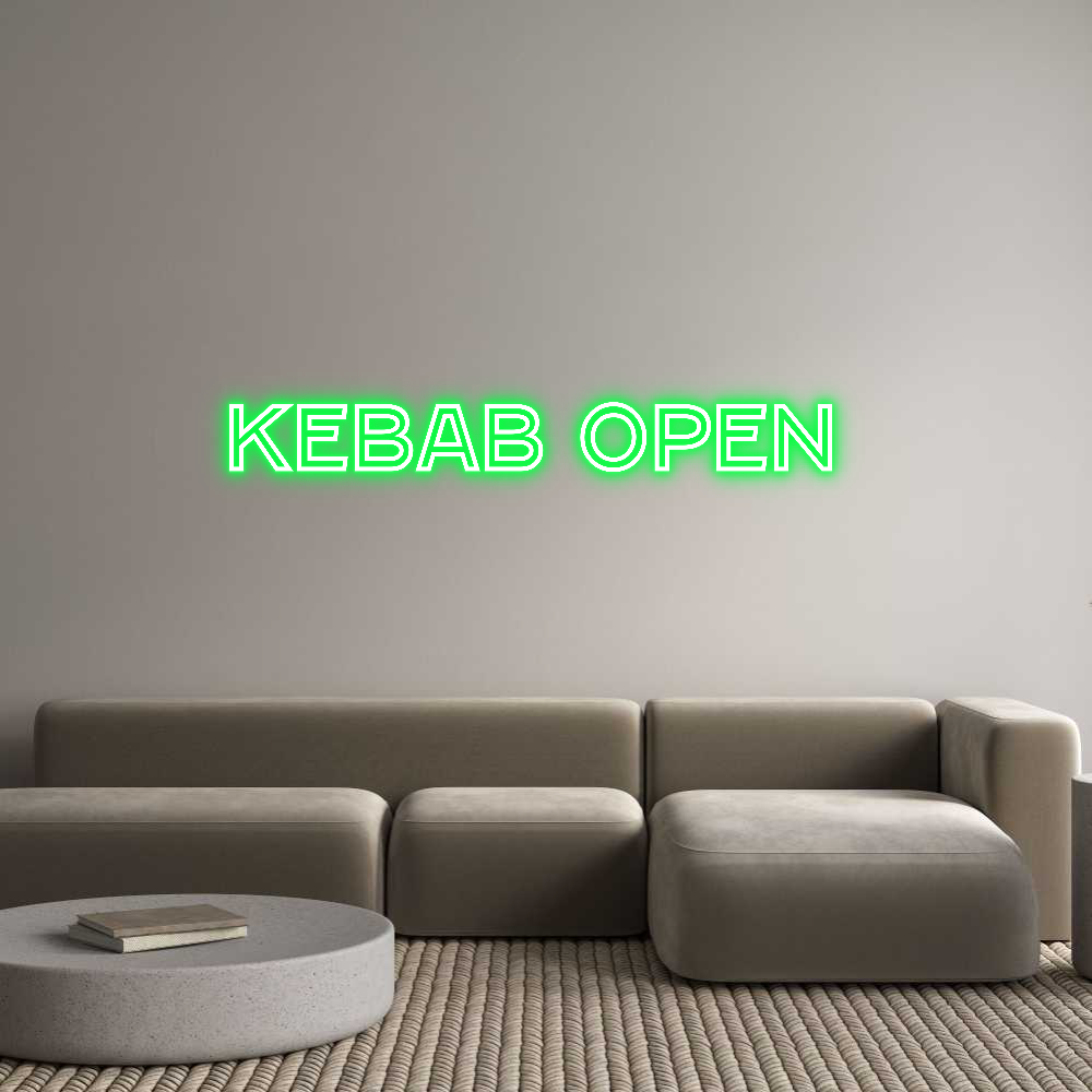 Custom Neon Text- Kebab Open