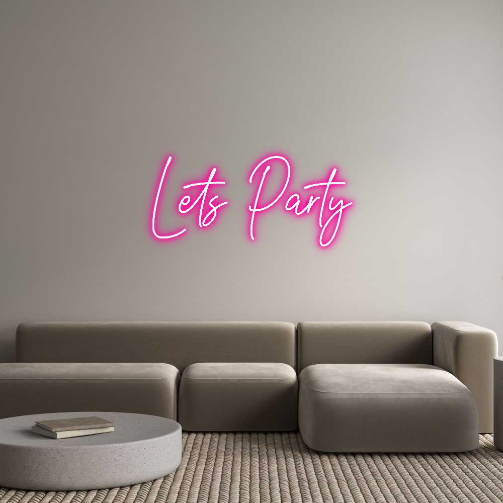 Custom Neon Text - Lets Party