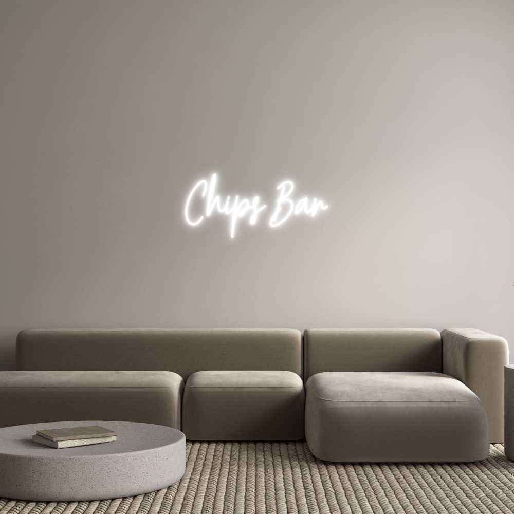 Custom Neon Text- Chips Bar