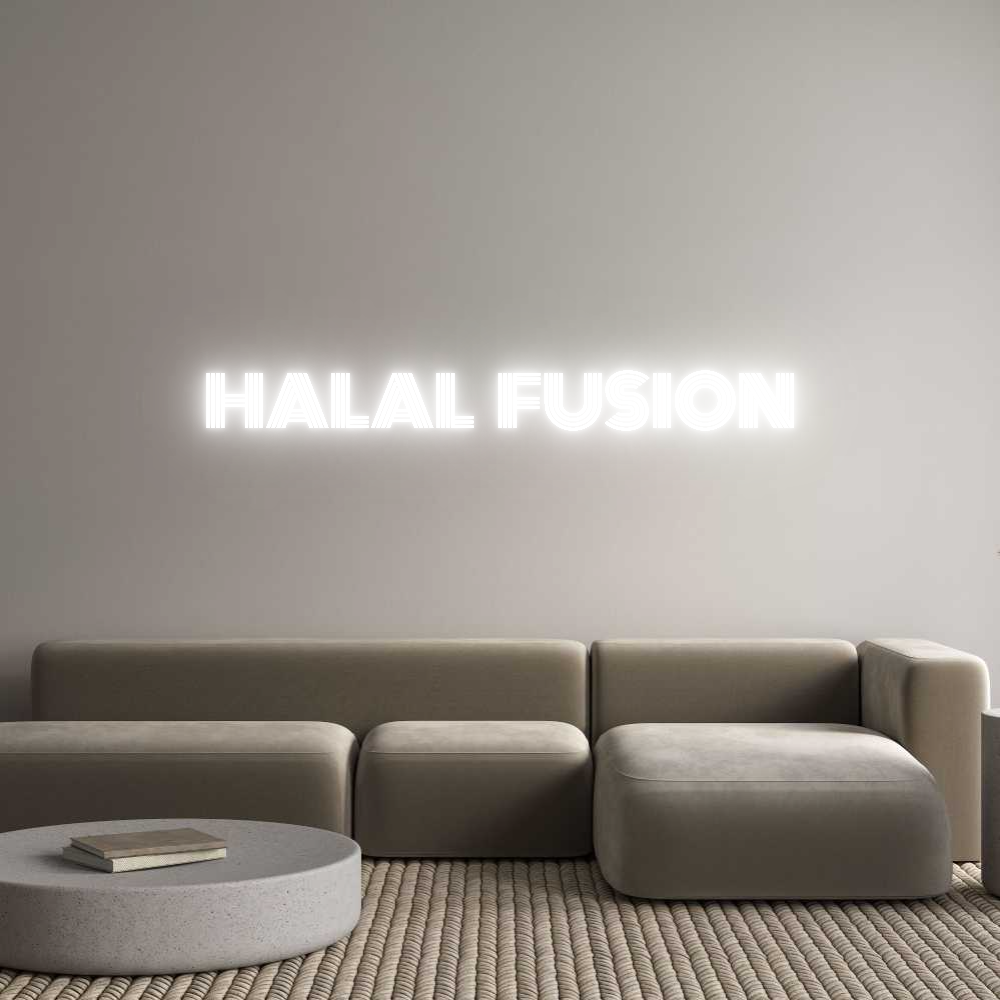 Custom Neon Text- HALAL   FUSION