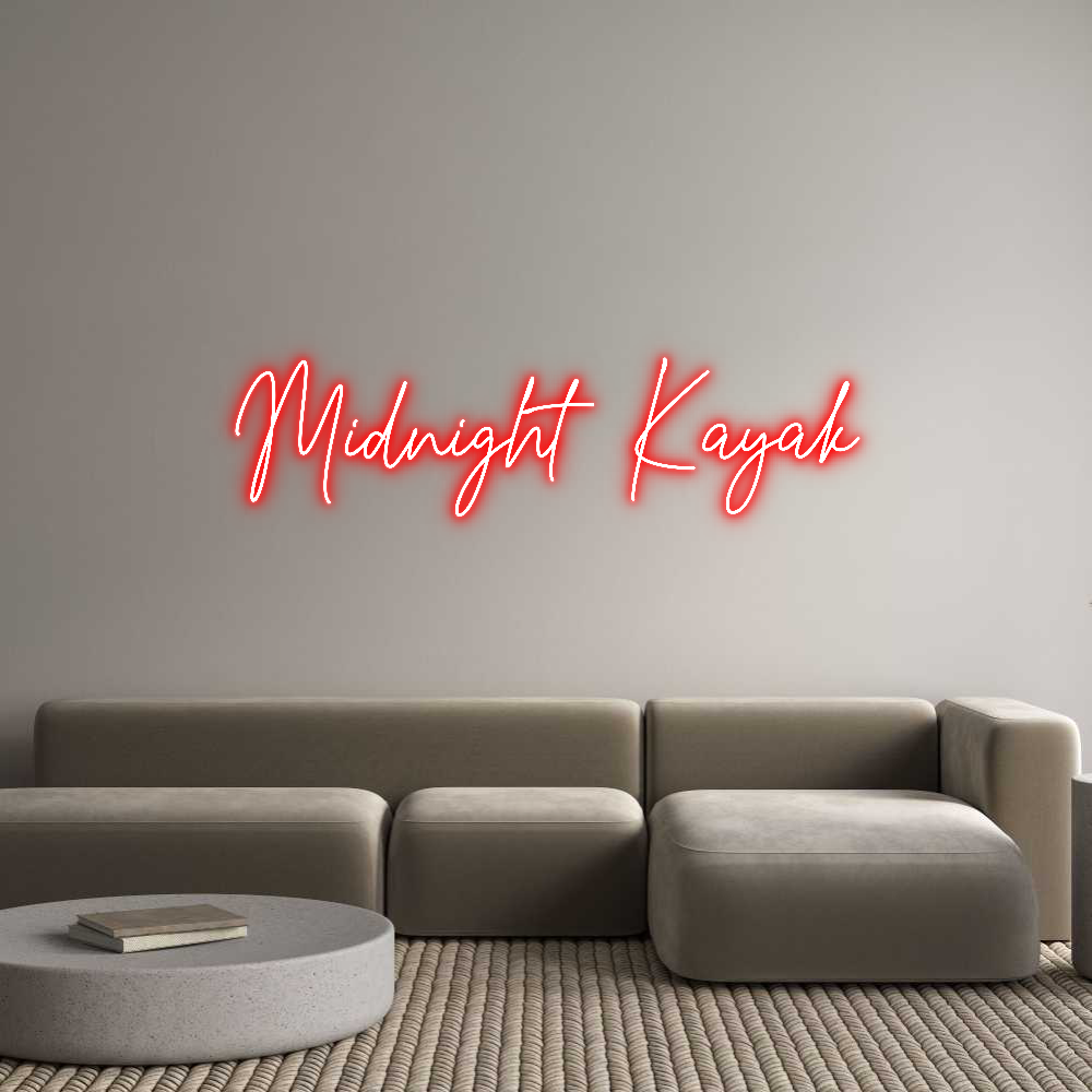 Custom Neon Text - Midnight Kayak