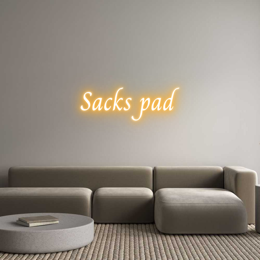 Custom Neon Text- Sacks pad