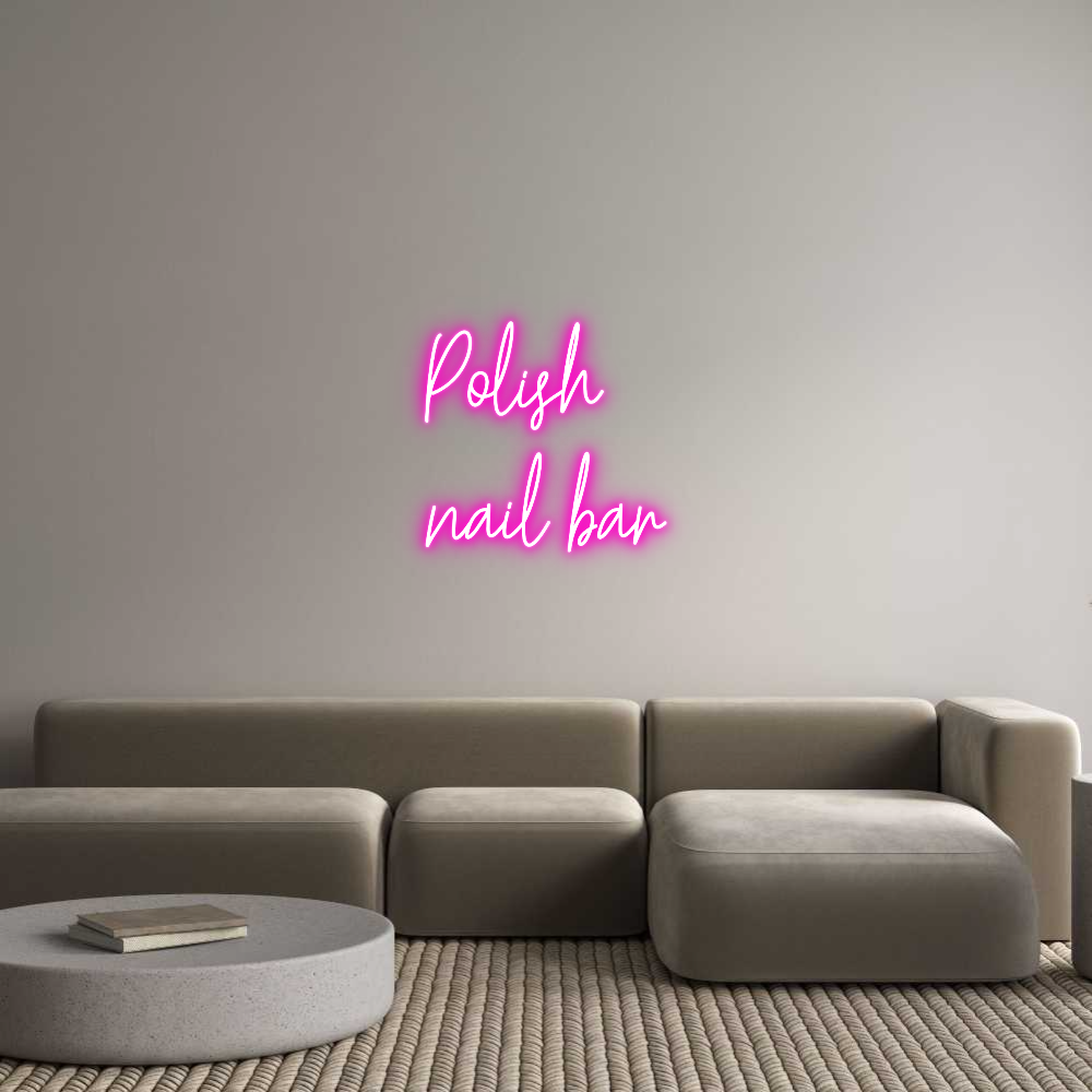 Custom Neon Text- Polish
nail ...