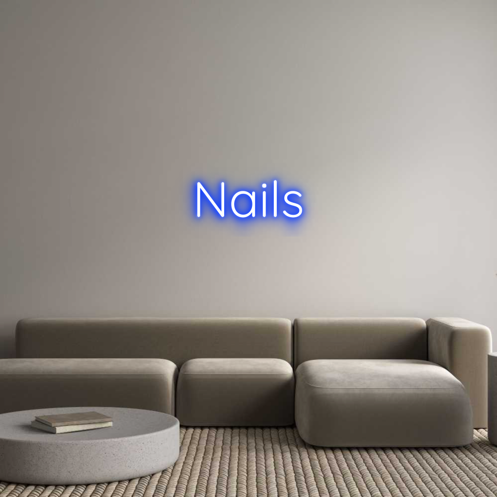 Custom Neon Text- Nails