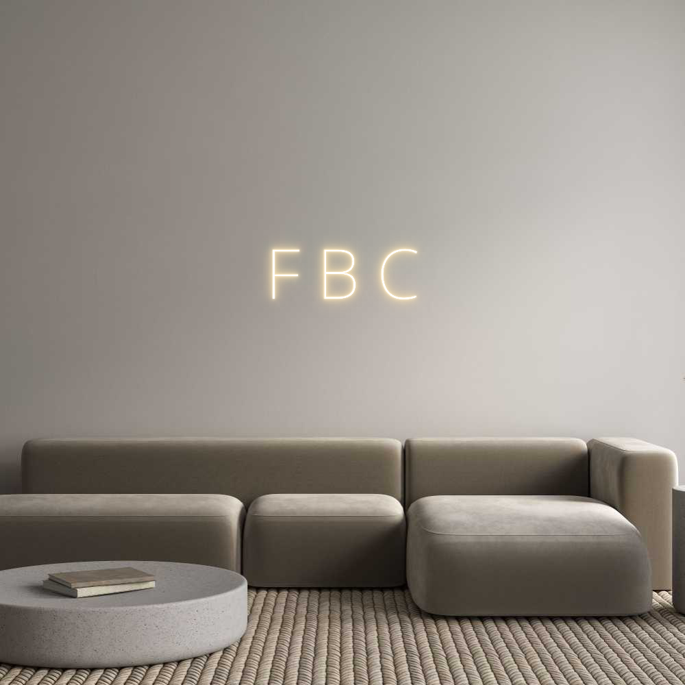 Custom Neon Text- F B C