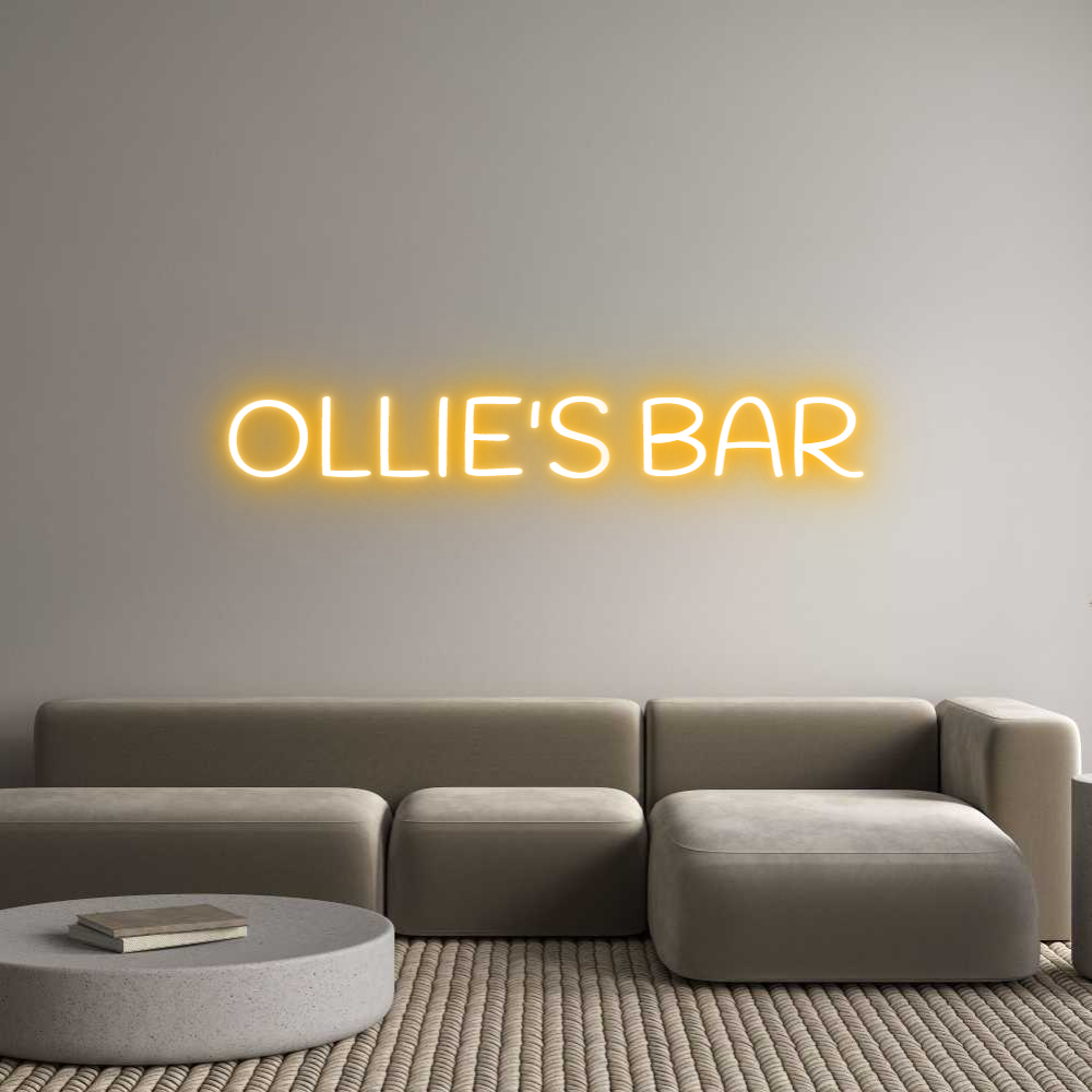 Custom Neon Text- OLLIE'S BAR