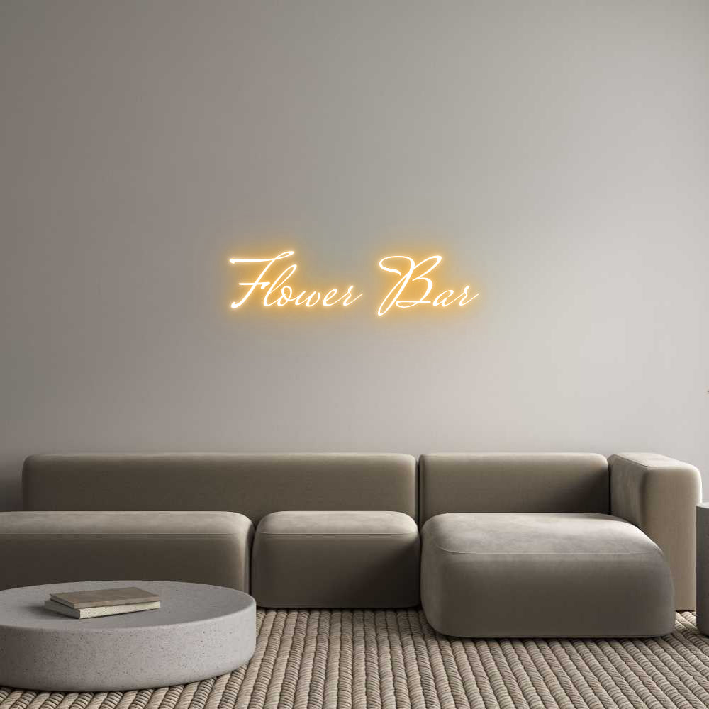 Custom Neon Text- Flower Bar