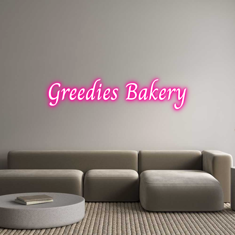 Custom Neon Text - Greedies Bakery