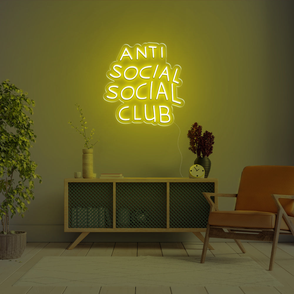 Anti Social Social Club LED Neon Sign 50cm wide x 51cm Dark Blue