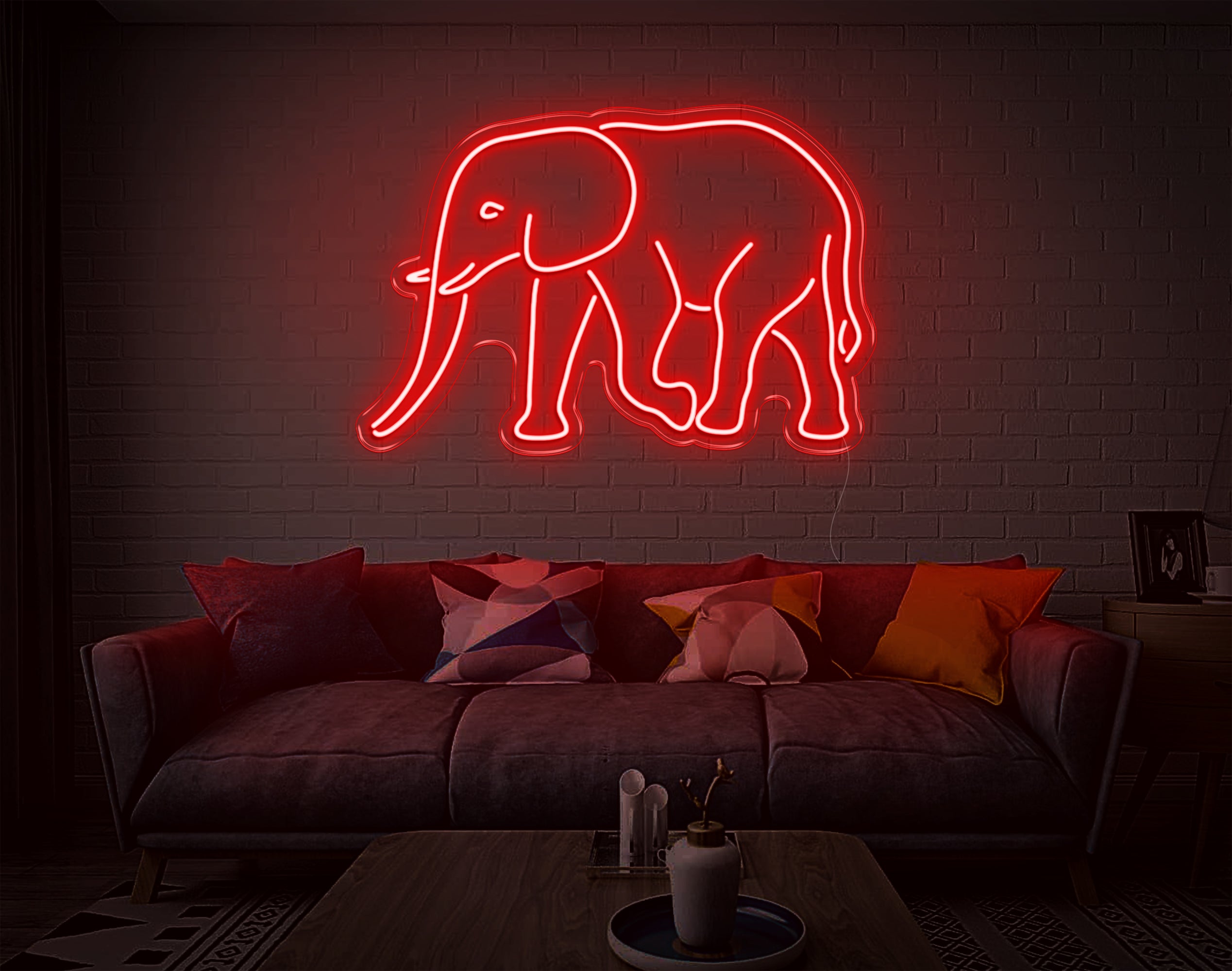 Bright Red Elephant deals LED Light Sign Decoration