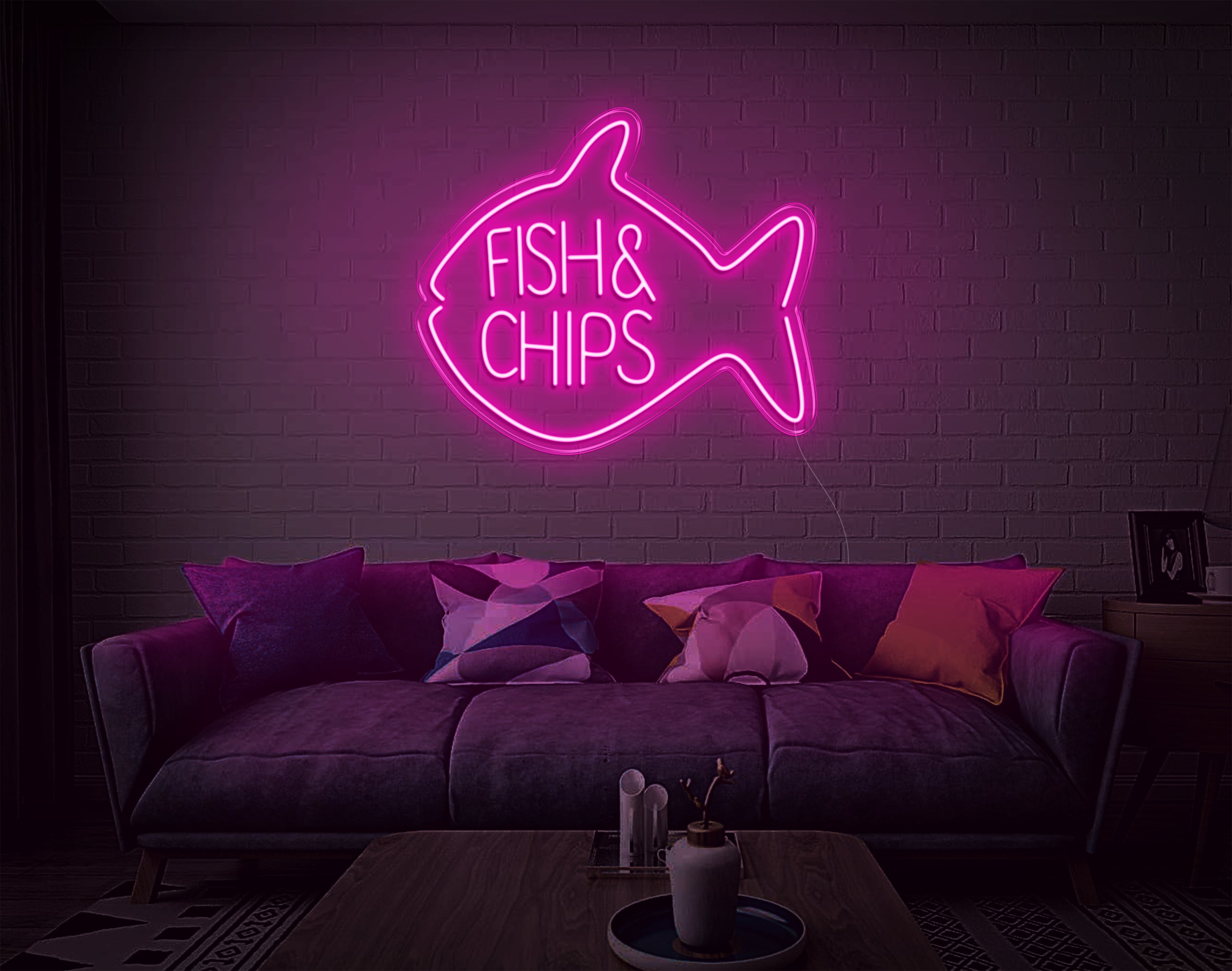 Fish & Chips LED Neon Sign