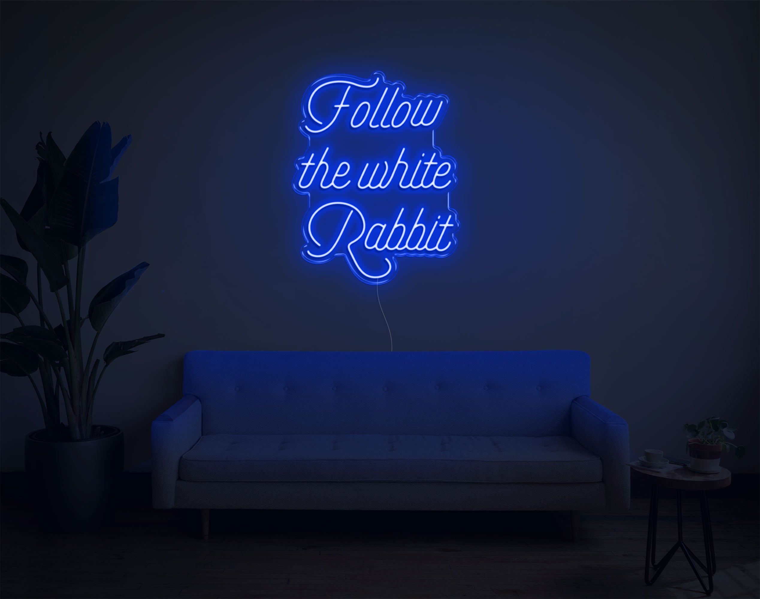 Follow The White Rabbit LED Neon Sign