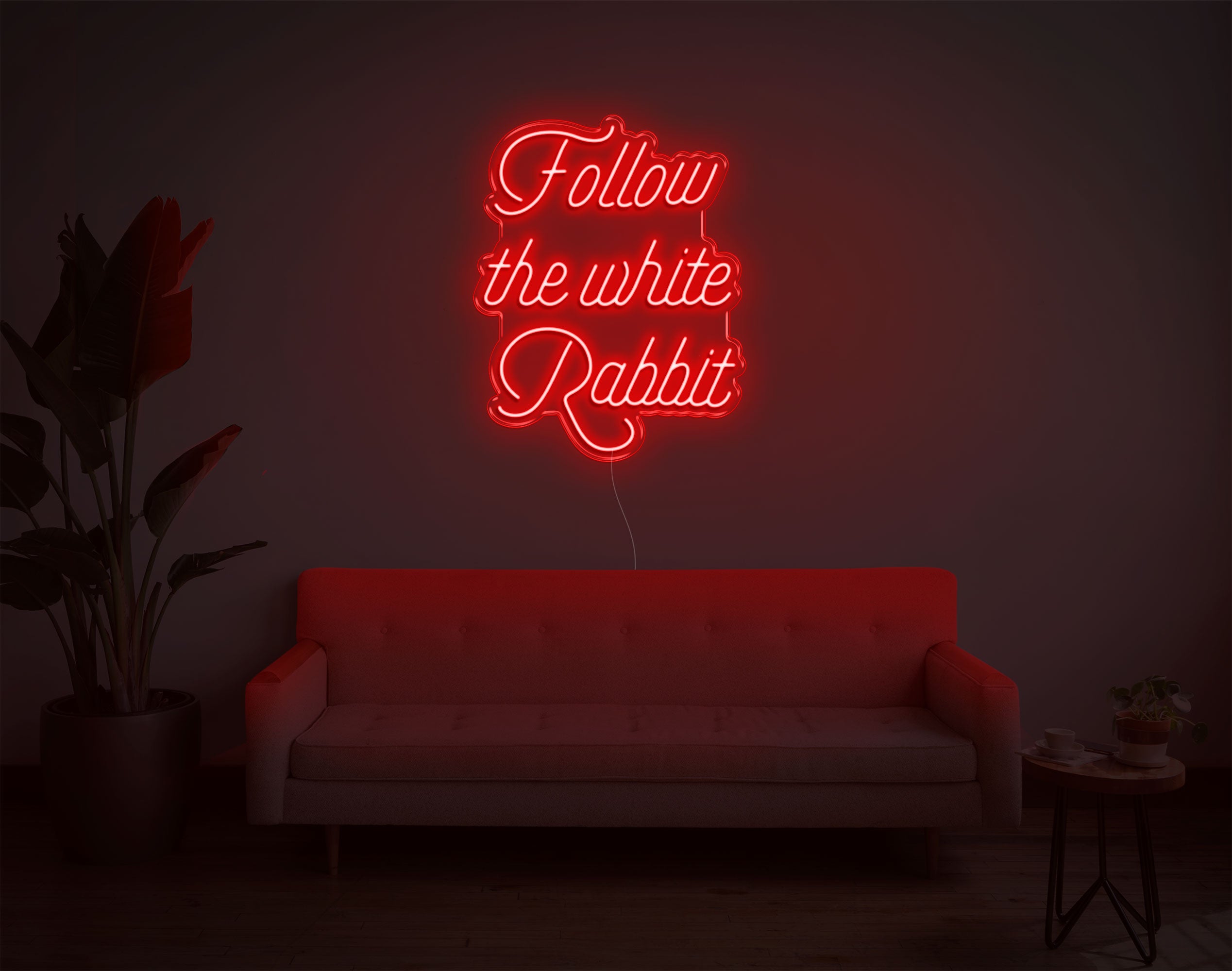 Follow The White Rabbit LED Neon Sign