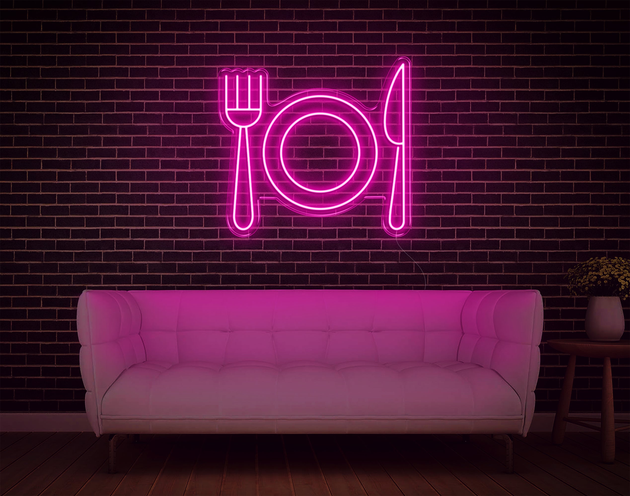 Fork Plate Knife LED Neon Sign