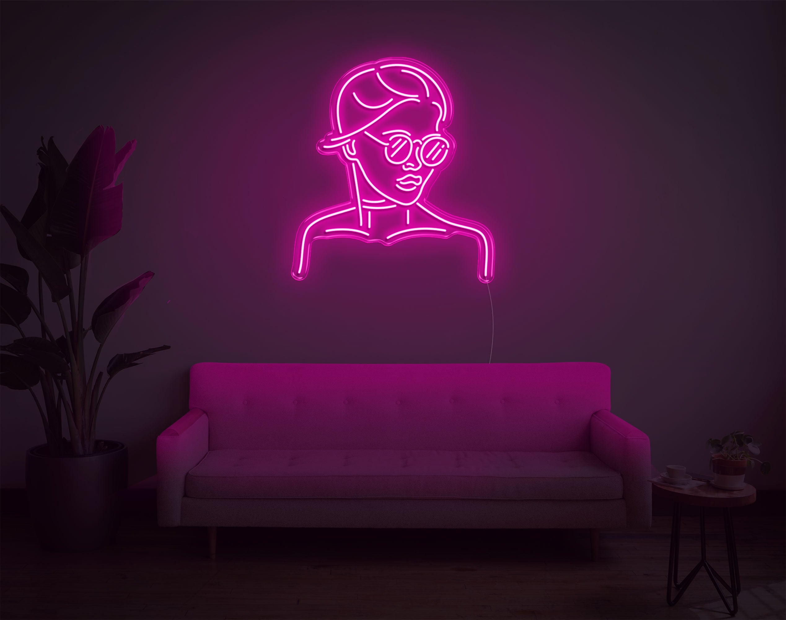 Girl With Glass LED Neon Sign