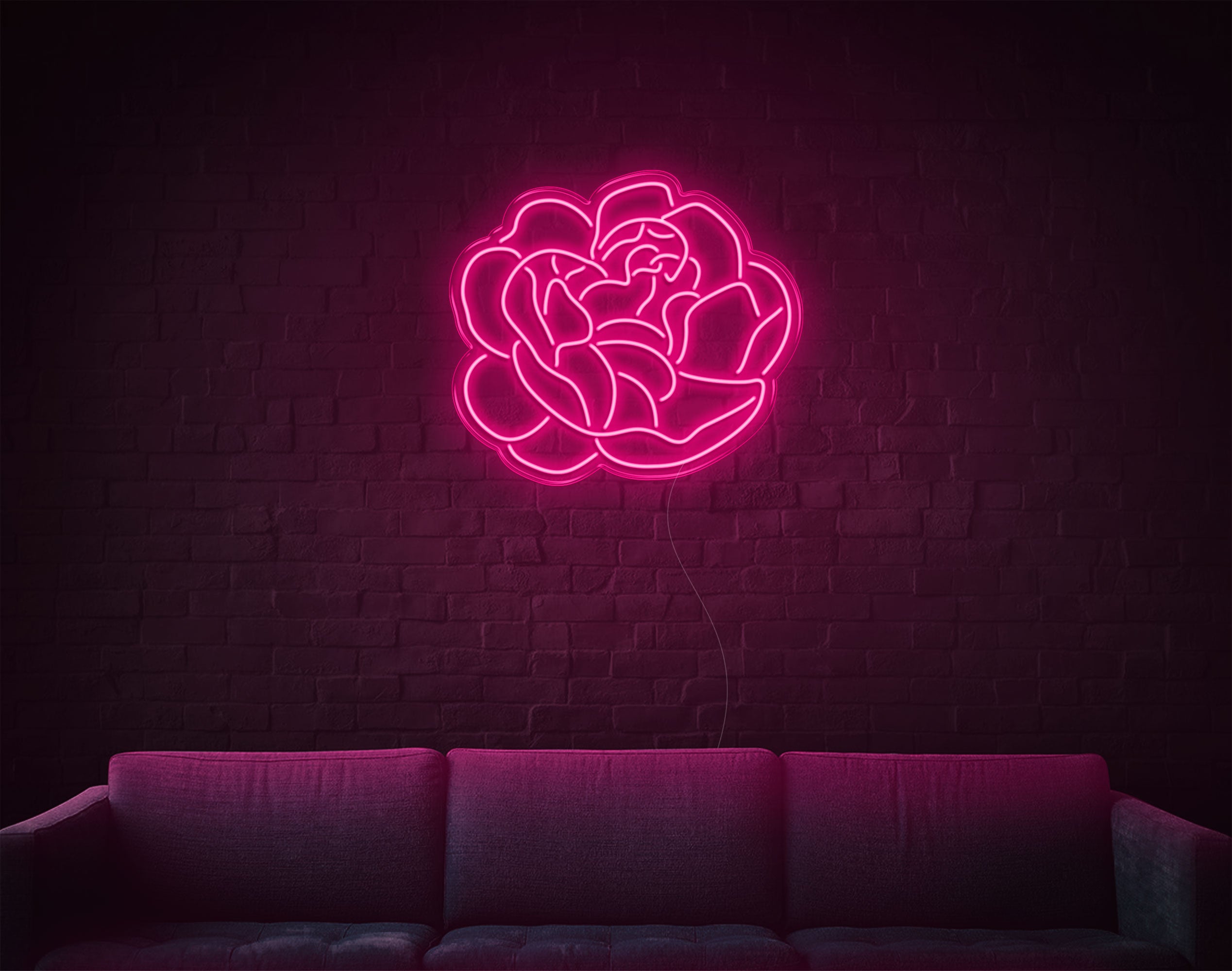 Green Rose LED Neon Sign