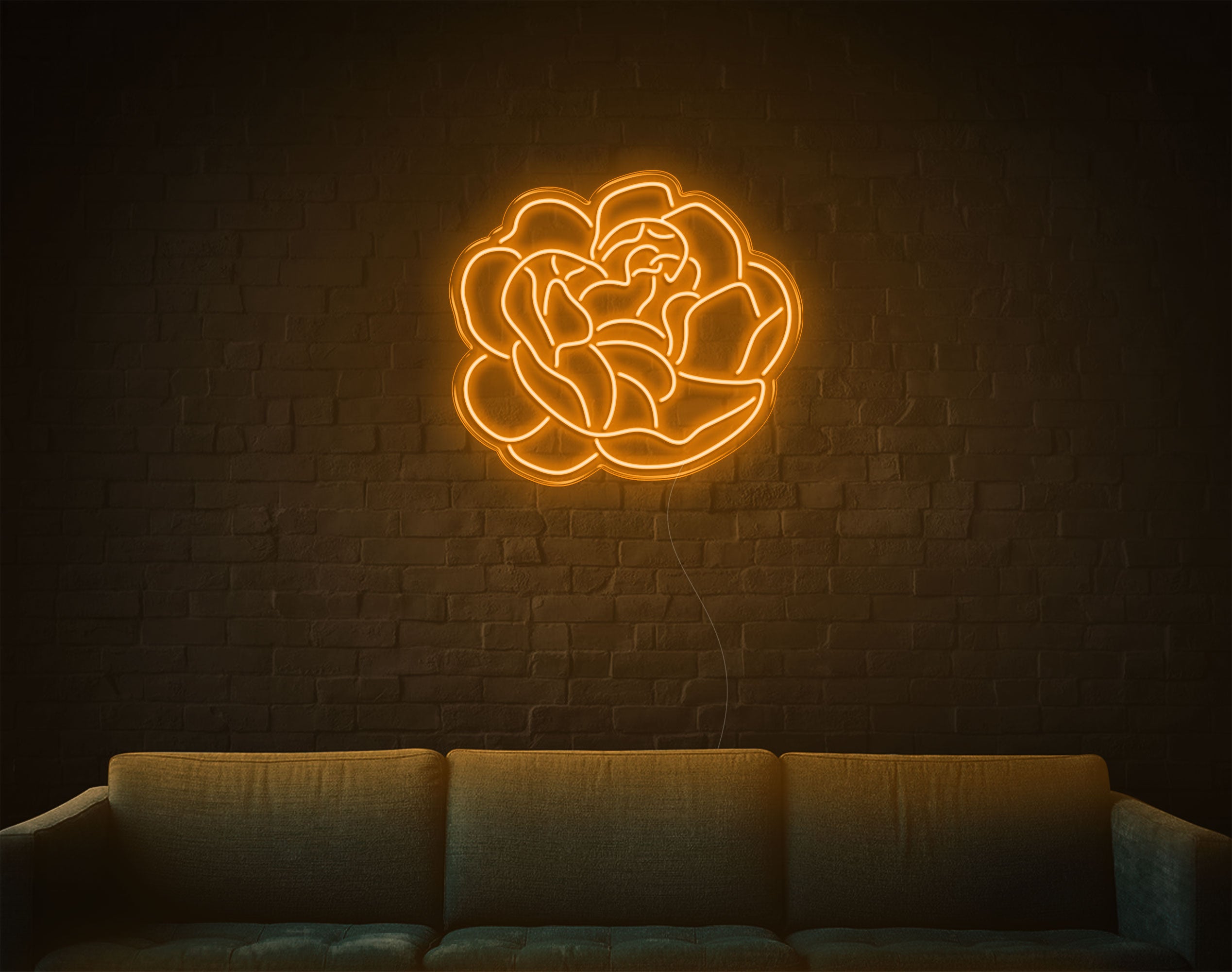 Green Rose LED Neon Sign