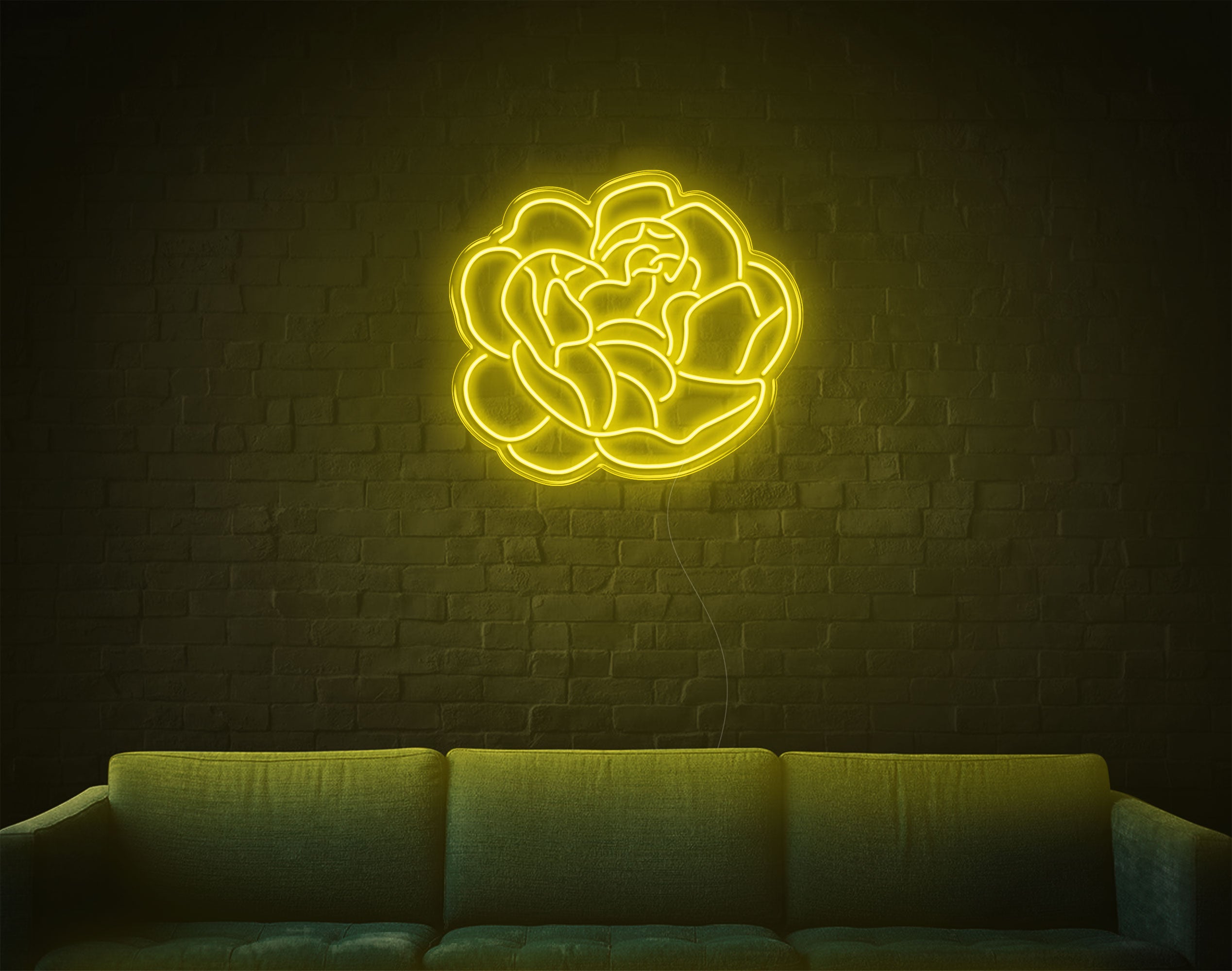 Green Rose LED Neon Sign