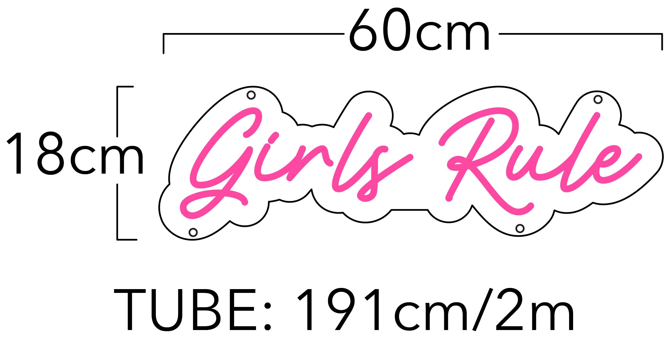 Girls Rule LED Neon sign