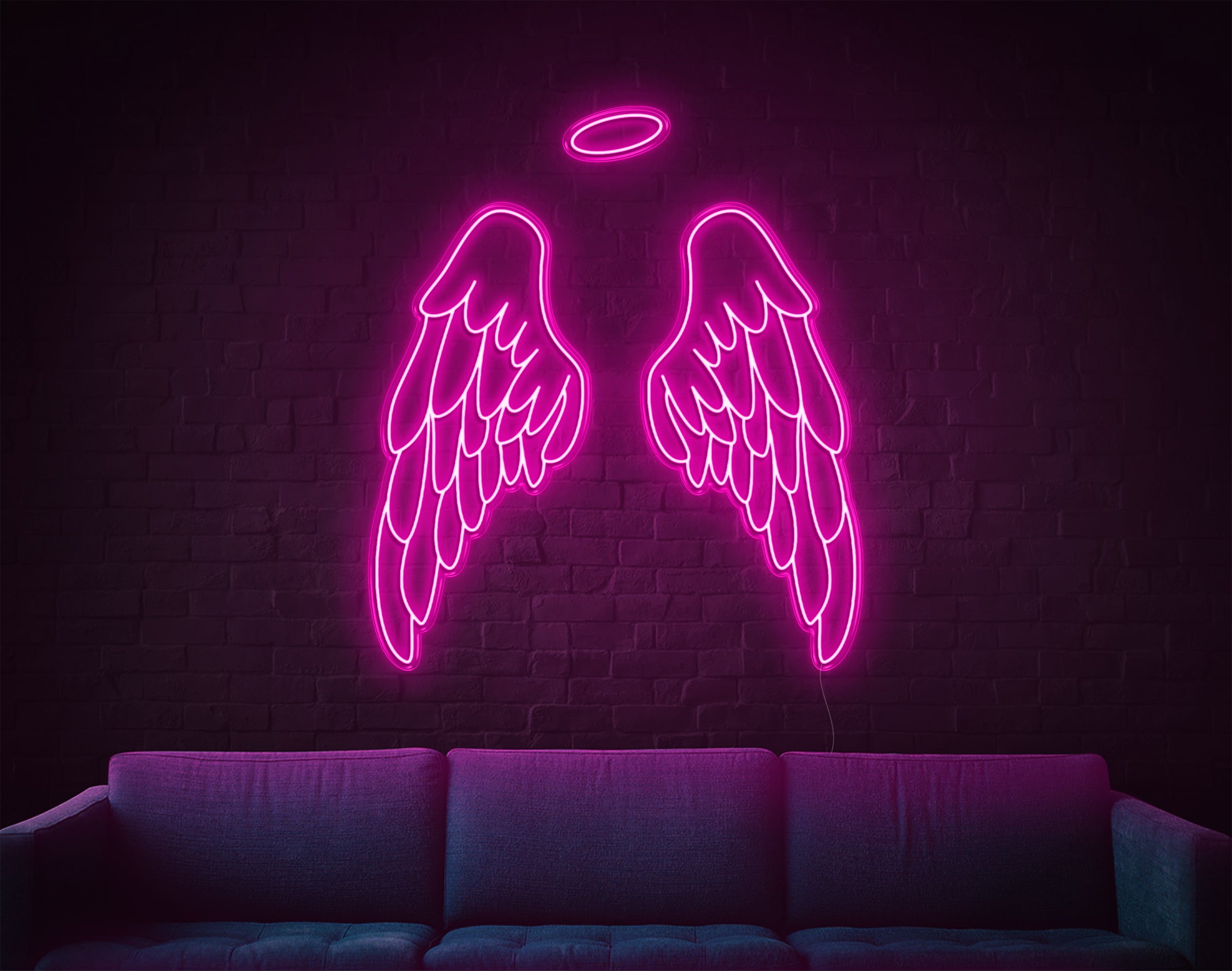 Angel Wings With Halo LED Neon Sign