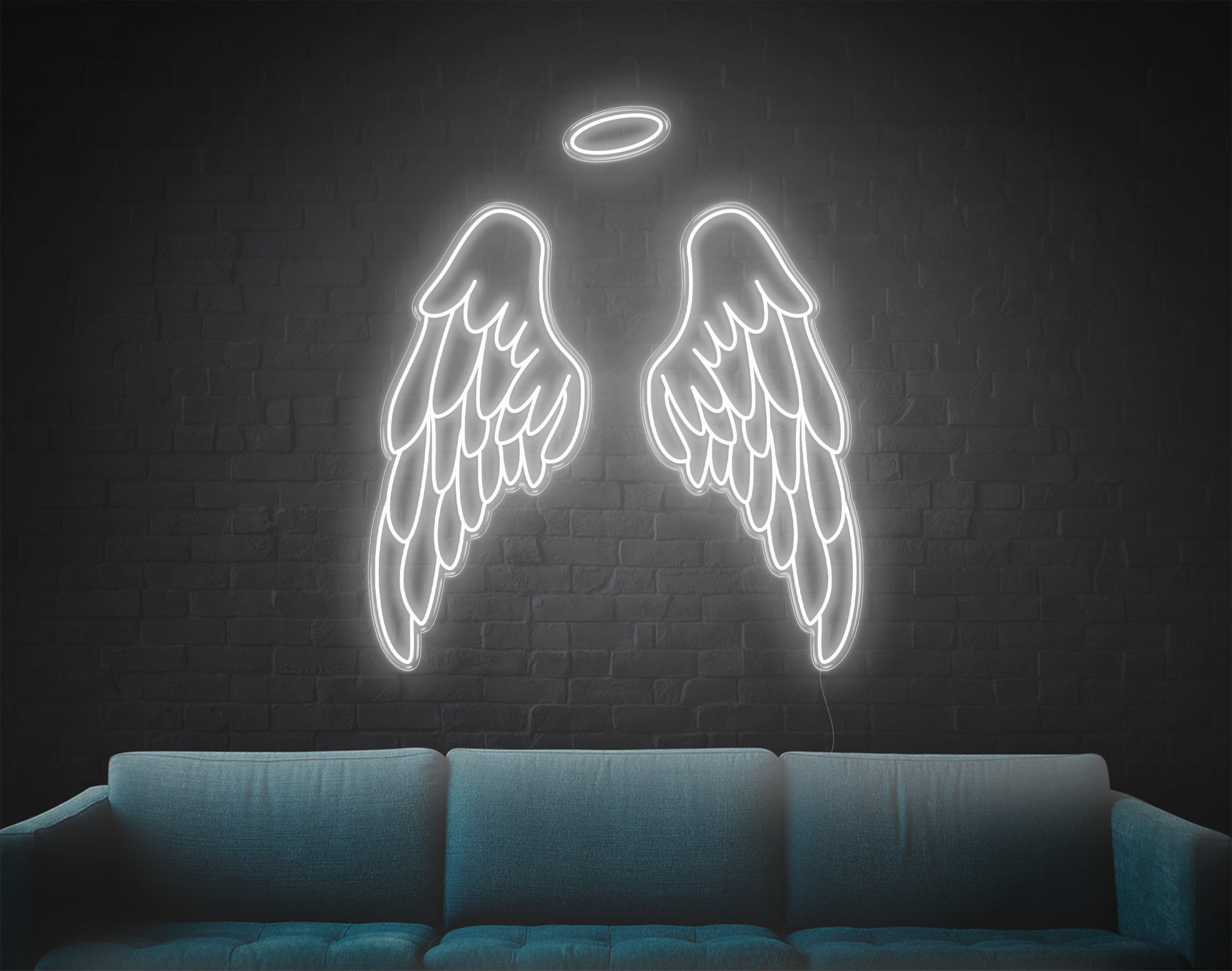 Angel Wings With Halo LED Neon Sign