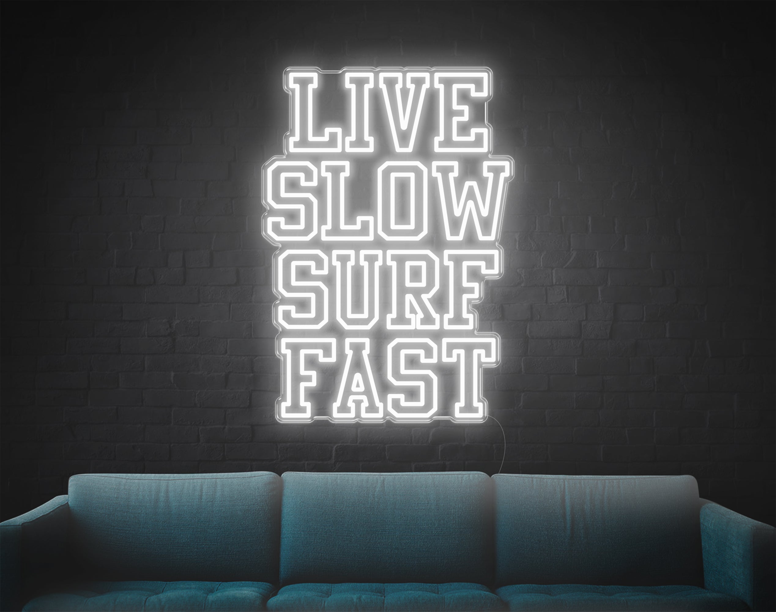 Live Slow Surf Fast LED Neon Sign