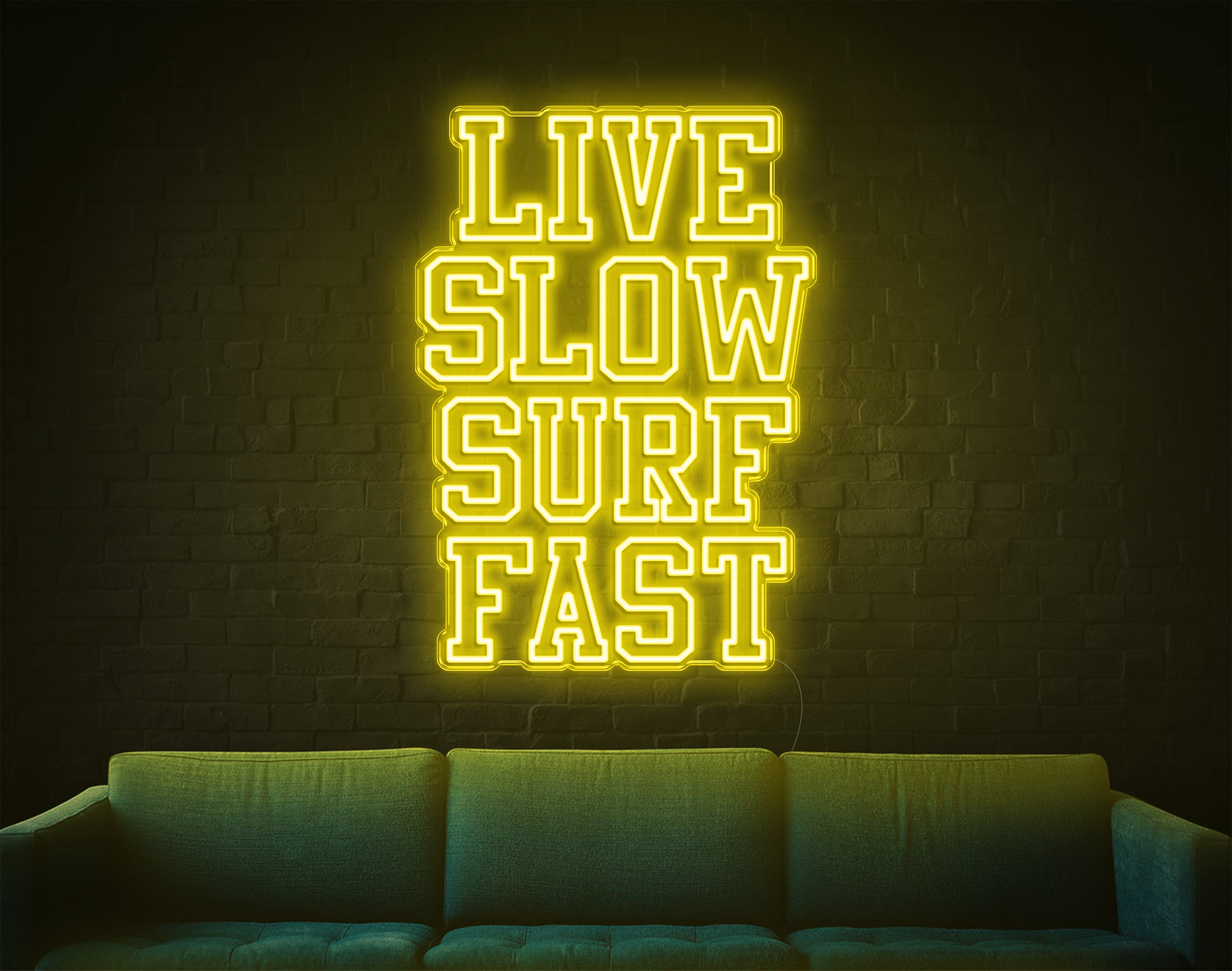 Live Slow Surf Fast LED Neon Sign