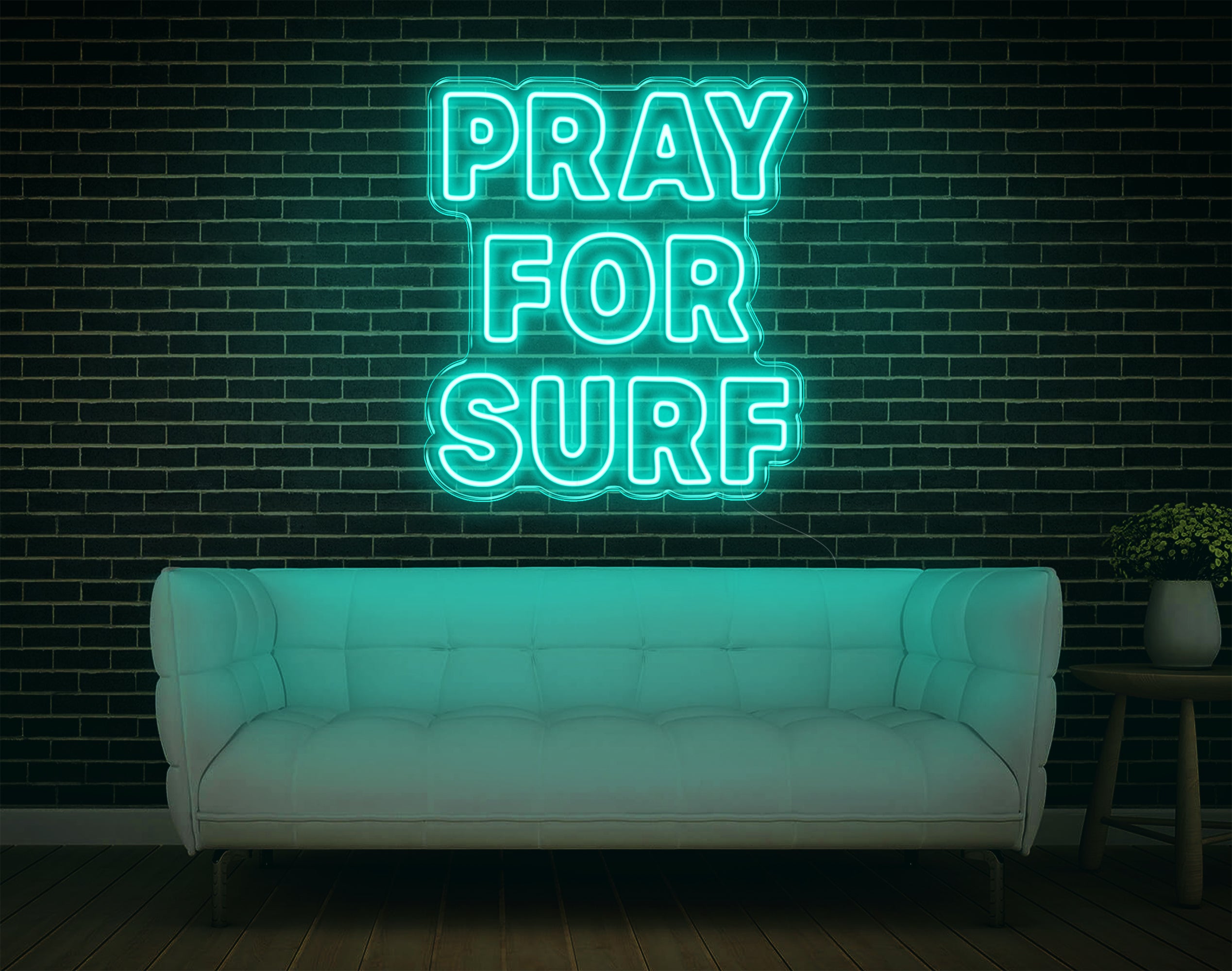 Pray For Surf LED Neon Sign v2