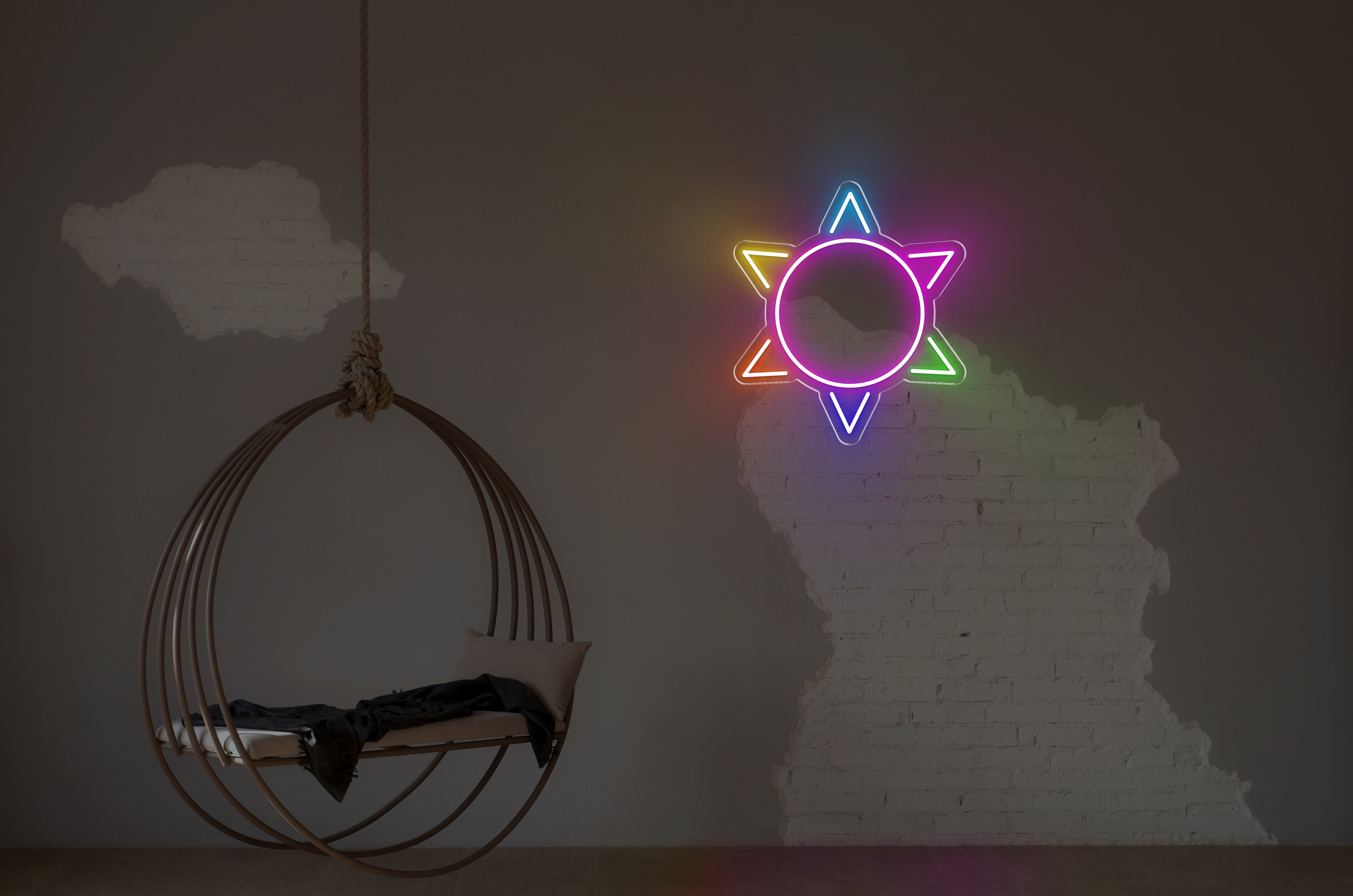 Rainbow Sun LED neon sign