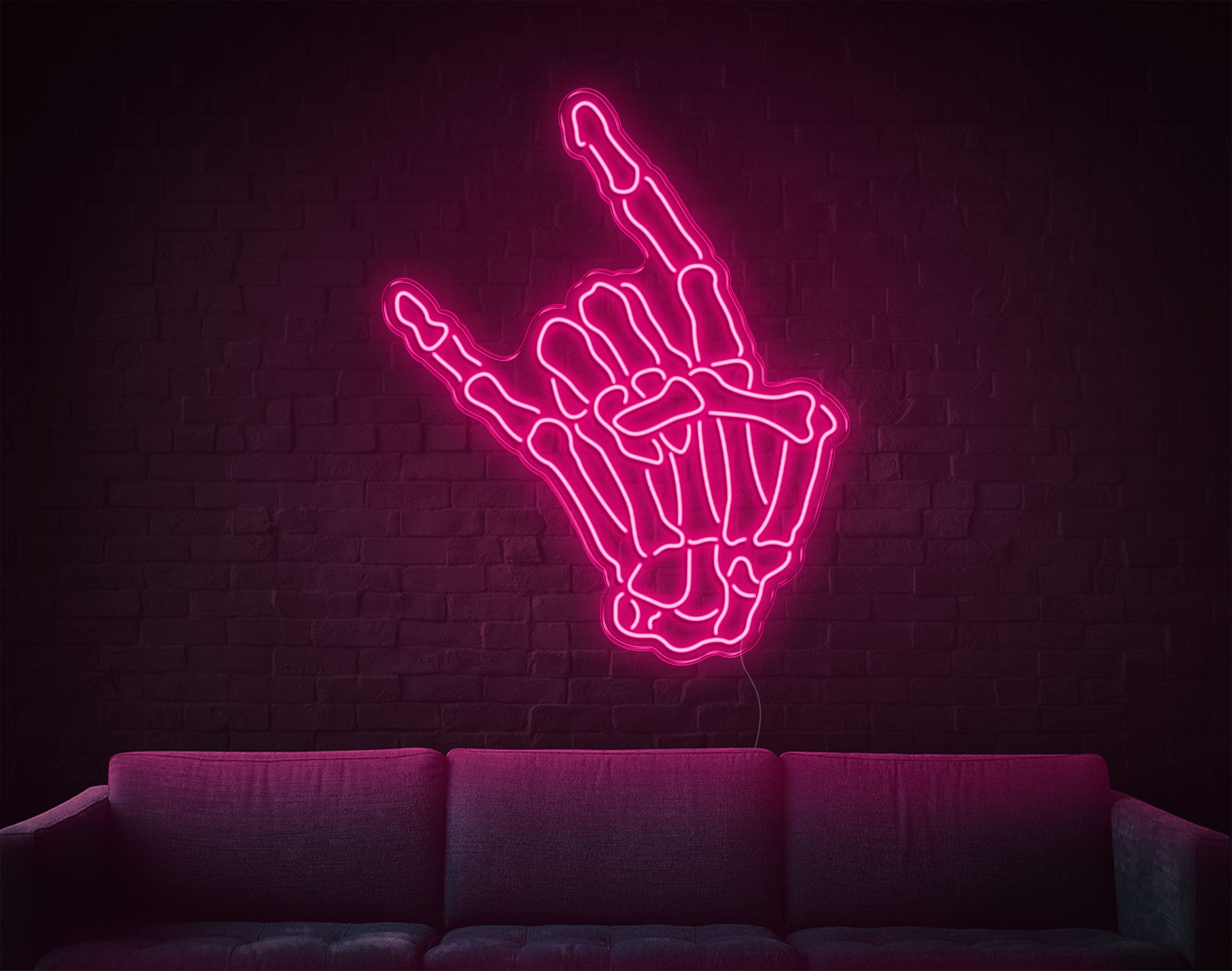 Skull Rock LED Neon Sign