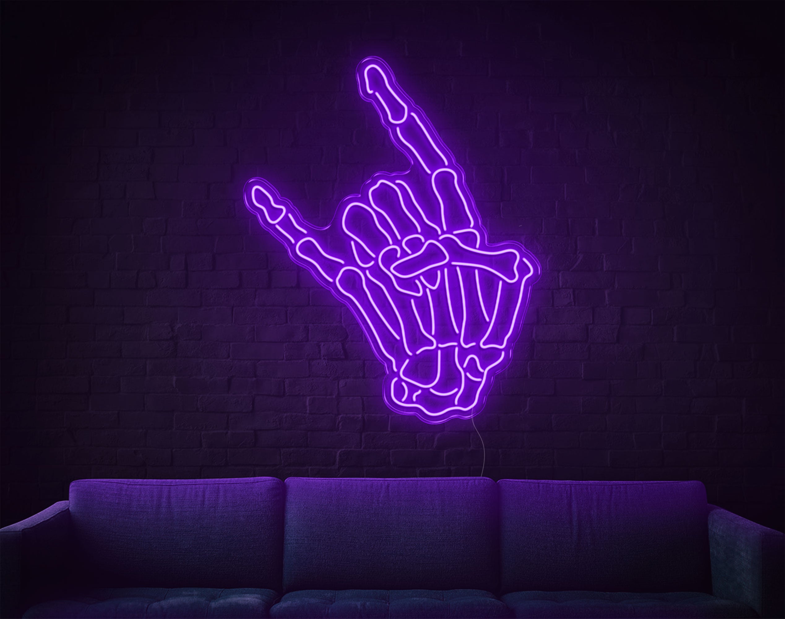 Skull Rock LED Neon Sign