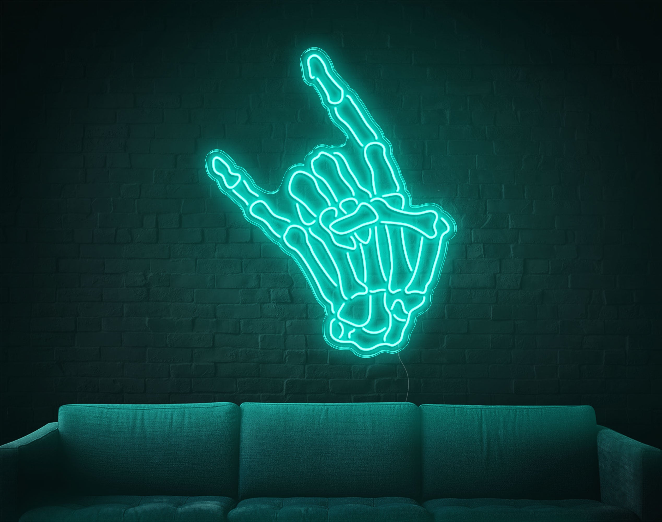 Skull Rock LED Neon Sign