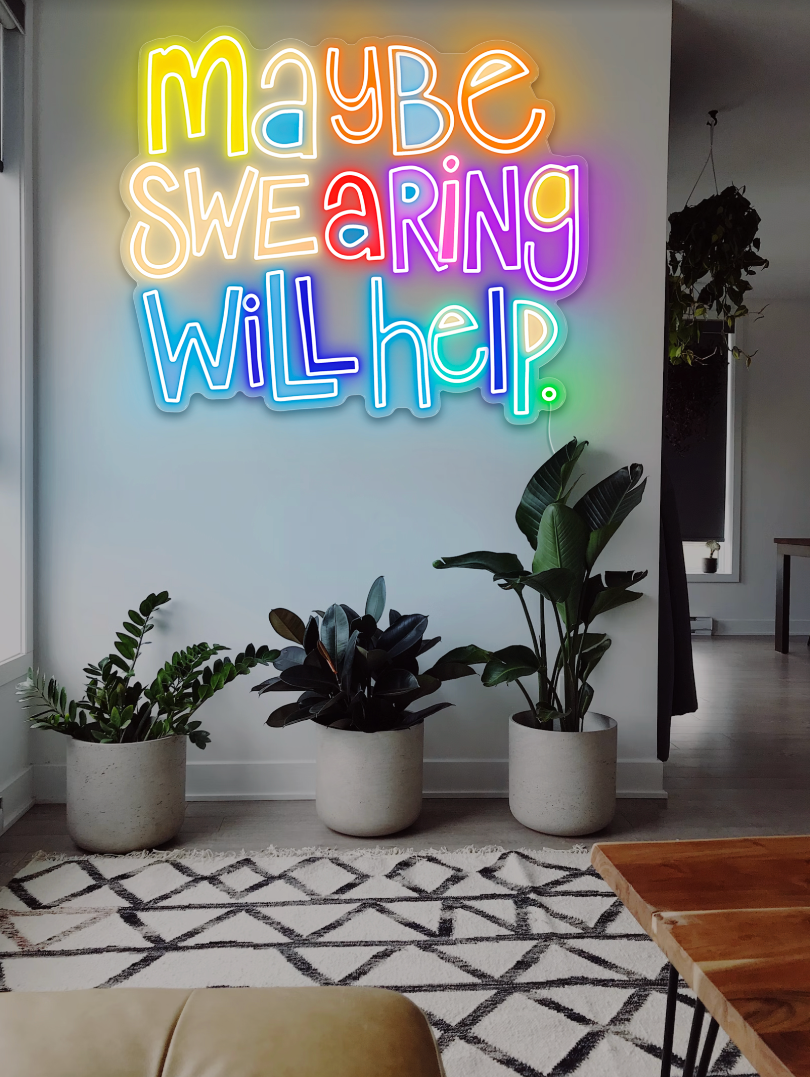 Maybe Swearing Will Help LED neon sign