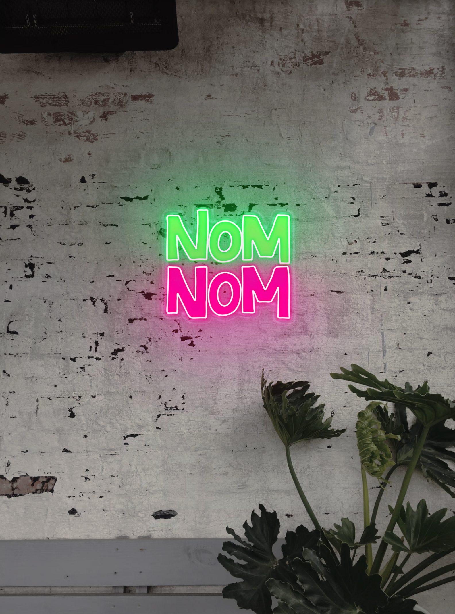 Nom Nom LED neon sign